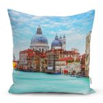 Mavi Gökyüzü Deniz Desenli Dijital Baskılı Dekoratif Modern Yastık Kırlent Kılıfı Realhomes