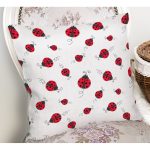 Uğurböcekleri Desenli Dijital Baskılı Özel Tasarım Modern Yastık Kırlent Kılıfı Realhomes