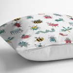 - Web - Realhomes Sevimli Böcekler Temalı Dijital Baskılı Özel Tasarım Modern Yastık Kırlent Kılıfı Realhomes