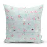 - Rh-K1414 - Realhomes  Sevimli Kuşlar Temalı Dijital Baskılı Özel Tasarım Modern Yastık Kırlent Kılıfı Realhomes