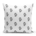 - Web - Realhomes Sevimli Maymun Desenli Dijital Baskılı Özel Tasarım Modern Yastık Kırlent Kılıfı Realhomes