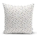 - Rh-K1420 - Realhomes Altın Sarısı Siyah Yıldız Desenli Dijital Baskılı Özel Tasarım Modern Yastık Kırlent Kılıfı Realhomes