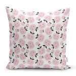 Pembe Gülümseyen Elmalar Motifli Dijital Baskılı Özel Tasarım Modern Yastık Kırlent Kılıfı Realhomes