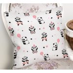 Sevimli Panda Desenli Dijital Baskılı Özel Tasarım Modern Yastık Kırlent Kılıfı Realhomes