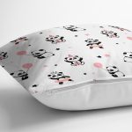 Sevimli Panda Desenli Dijital Baskılı Özel Tasarım Modern Yastık Kırlent Kılıfı Realhomes