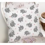 - Print - Realhomes Gri Fil Desenli Dijital Baskılı Özel Tasarım Modern Yastık Kırlent Kılıfı Realhomes