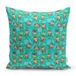 - Basic RGB - Realhomes Maymun Ve Muz Desenli Dijital Baskılı Özel Tasarım Modern Yastık Kırlent Kılıfı Realhomes