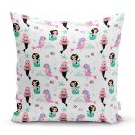 Deniz Kızı Motifli Dijital Baskılı Özel Tasarım Modern Yastık Kırlent Kılıfı Realhomes