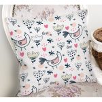 - Print - Realhomes Sevimli Tavuk Desenli Dijital Baskılı Özel Tasarım Modern Yastık Kırlent Kılıfı Realhomes