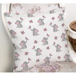 Fil Ve Kelebek Desenli Dijital Baskılı Özel Tasarım Modern Yastık Kırlent Kılıfı Realhomes