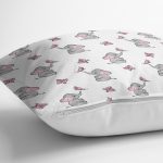 Fil Ve Kelebek Desenli Dijital Baskılı Özel Tasarım Modern Yastık Kırlent Kılıfı Realhomes