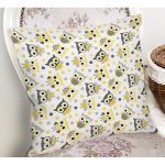 - Cute animal seamless pattern with cartoon owls in yellow and gre - Realhomes Baykuş Desenli Çocuk Odası Temalı Dijital Baskılı Özel Tasarım Modern Yastık Kırlent Kılıfı Realhomes