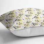 - Cute animal seamless pattern with cartoon owls in yellow and gre - Realhomes Baykuş Desenli Çocuk Odası Temalı Dijital Baskılı Özel Tasarım Modern Yastık Kırlent Kılıfı Realhomes