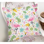 - Tropical pattern with flamingos - Realhomes Pembe Flamingo Motifli Dijital Baskılı Özel Tasarım Modern Yastık Kırlent Kılıfı Realhomes