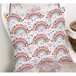 - Print - Realhomes Gökkuşağı Temalı Dijital Baskılı Özel Tasarım Modern Yastık Kırlent Kılıfı Realhomes