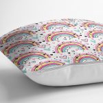 - Print - Realhomes Gökkuşağı Temalı Dijital Baskılı Özel Tasarım Modern Yastık Kırlent Kılıfı Realhomes