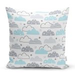 Gökyüzü Ve Bulutlar Temalı Dijital Baskılı Özel Tasarım Modern Yastık Kırlent Kılıfı Realhomes