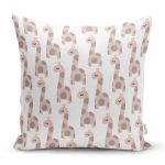 - Печать - Realhomes Sevimli Zürafa Temalı Dijital Baskılı Özel Tasarım Modern Yastık Kırlent Kılıfı Realhomes