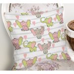 Sevimli Fil Motifli Dijital Baskılı Özel Tasarım Modern Yastık Kırlent Kılıfı Realhomes