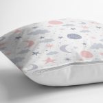 Gökyüzü Temalı Yıldız Ay Ve Bulut Desenli Dijital Baskılı Özel Tasarım Modern Yastık Kırlent Kılıfı Realhomes