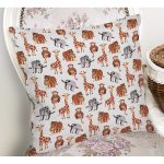 - Basic RGB - Realhomes Sevimli Orman Hayvanları Desenli Dijital Baskılı Özel Tasarım Modern Yastık Kırlent Kılıfı Realhomes