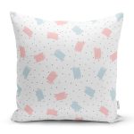 - Rh-K1473 - Realhomes Pembe Mavi Puanlı Dijital Baskılı Özel Tasarım Modern Yastık Kırlent Kılıfı Realhomes