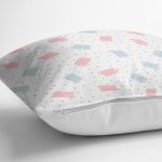 - Rh-K1473-2 - Realhomes Pembe Mavi Puanlı Dijital Baskılı Özel Tasarım Modern Yastık Kırlent Kılıfı Realhomes