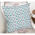 - Print - Realhomes Çizgili Zeminde Renkli Kurdele Motifli Dijital Baskılı Özel Tasarım Modern Yastık Kırlent Kılıfı Realhomes