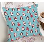 - все пингвины - Realhomes Atkı Ve Bereli Penguen Temalı Dijital Baskılı Özel Tasarım Modern Yastık Kırlent Kılıfı Realhomes