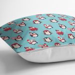 - все пингвины - Realhomes Atkı Ve Bereli Penguen Temalı Dijital Baskılı Özel Tasarım Modern Yastık Kırlent Kılıfı Realhomes
