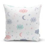 Ay Bulut Ve Yıldız Motifli Dijital Baskılı Özel Tasarım Modern Yastık Kırlent Kılıfı Realhomes
