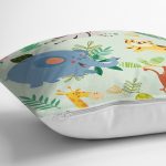 - Print - Realhomes Sevimli Orman Hayvanları Desenli Dijital Baskılı Özel Tasarım Modern Yastık Kırlent Kılıfı Realhomes