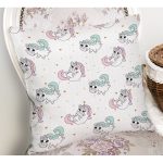 Sevimli Unicorn Desenli Dijital Baskılı Özel Tasarım Modern Yastık Kırlent Kılıfı Realhomes