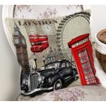 Retro Araba Temalı Dijital Baskılı Dekoratif Modern Yastık Kırlent Kılıfı Realhomes