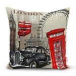 Retro Araba Temalı Dijital Baskılı Dekoratif Modern Yastık Kırlent Kılıfı Realhomes