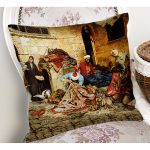 - Rh-K1512-1 - Realhomes Osmanlı Kapalı Çarşı Yorgancı Motifli Dijital Baskılı Dekoratif Modern Yastık Kırlent Kılıfı Realhomes