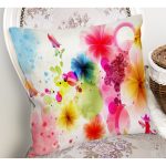 - Rh-K1515-1 - Realhomes Renkli Arka planda Kelebekler Dijital Baskılı Dekoratif Modern Yastık Kırlent Kılıfı Realhomes