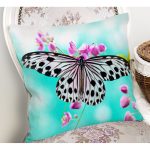 - Rh-K1518-1 - Realhomes Kelebek Tasarımlı Dijital Baskılı Dekoratif Modern Yastık Kırlent Kılıfı Realhomes