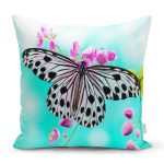 - Rh-K1518 - Realhomes Kelebek Tasarımlı Dijital Baskılı Dekoratif Modern Yastık Kırlent Kılıfı Realhomes