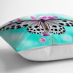 - Rh-K1518-2 - Realhomes Kelebek Tasarımlı Dijital Baskılı Dekoratif Modern Yastık Kırlent Kılıfı Realhomes