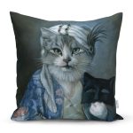 - Rh-K1520 - Realhomes Kedi Desenli Dijital Baskılı Dekoratif Modern Yastık Kırlent Kılıfı Realhomes