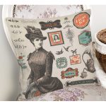 Vintage Kadın Portre Dijital Baskılı Dekoratif Modern Yastık Kırlent Kılıfı Realhomes