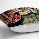 - Rh-K1535-2 - Realhomes Venedik Motifli Dijital Baskılı Dekoratif Modern Yastık Kırlent Kılıfı Realhomes