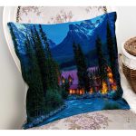 - Rh-K1539-1 - Realhomes Dağ Evi Tasarımlı Dijital Baskılı Dekoratif Modern Yastık Kırlent Kılıfı Realhomes