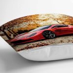 Spor Araba Temalı Dijital Baskılı Dekoratif Modern Yastık Kırlent Kılıfı Realhomes