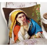 - Rh-K1555-1 - Realhomes Osmanlı Desenli Kadın Dijital Baskılı Dekoratif Modern Yastık Kırlent Kılıfı Realhomes
