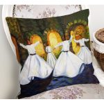 Semazen Temalı Yağlı Boya Dijital Baskılı Dekoratif Modern Yastık Kırlent Kılıfı Realhomes