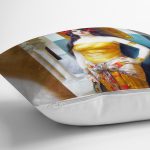 Osmanlı Kadın Figürü Yağlı Boya Dijital Baskılı Dekoratif Modern Yastık Kırlent Kılıfı Realhomes