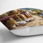 Yağlı Boya Sahil Manzarası Dijital Baskılı Dekoratif Modern Yastık Kırlent Kılıfı Realhomes