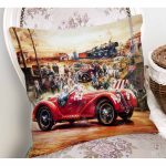 - Rh-K1565-1 - Realhomes Retro Yarış Temalı Dijital Baskılı Dekoratif Modern Yastık Kırlent Kılıfı Realhomes